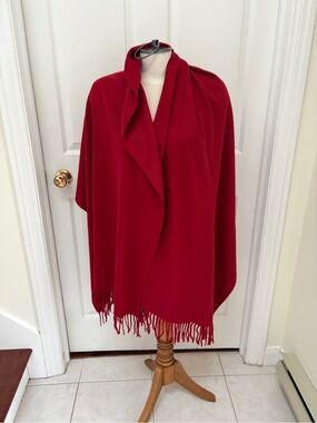 Red Fringe Wrap Shawl